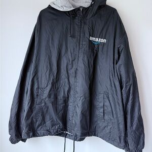 Amazon Black Jacket mens size L Large rain windbreaker​
